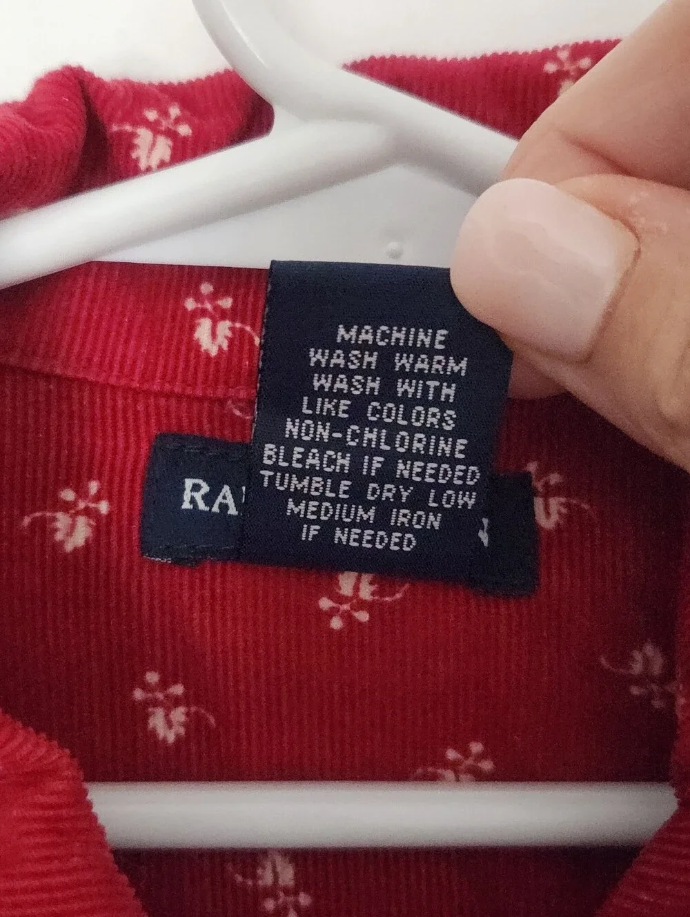 Vintage Ralph Lauren Red Corduroy Dress Girls Size 6X